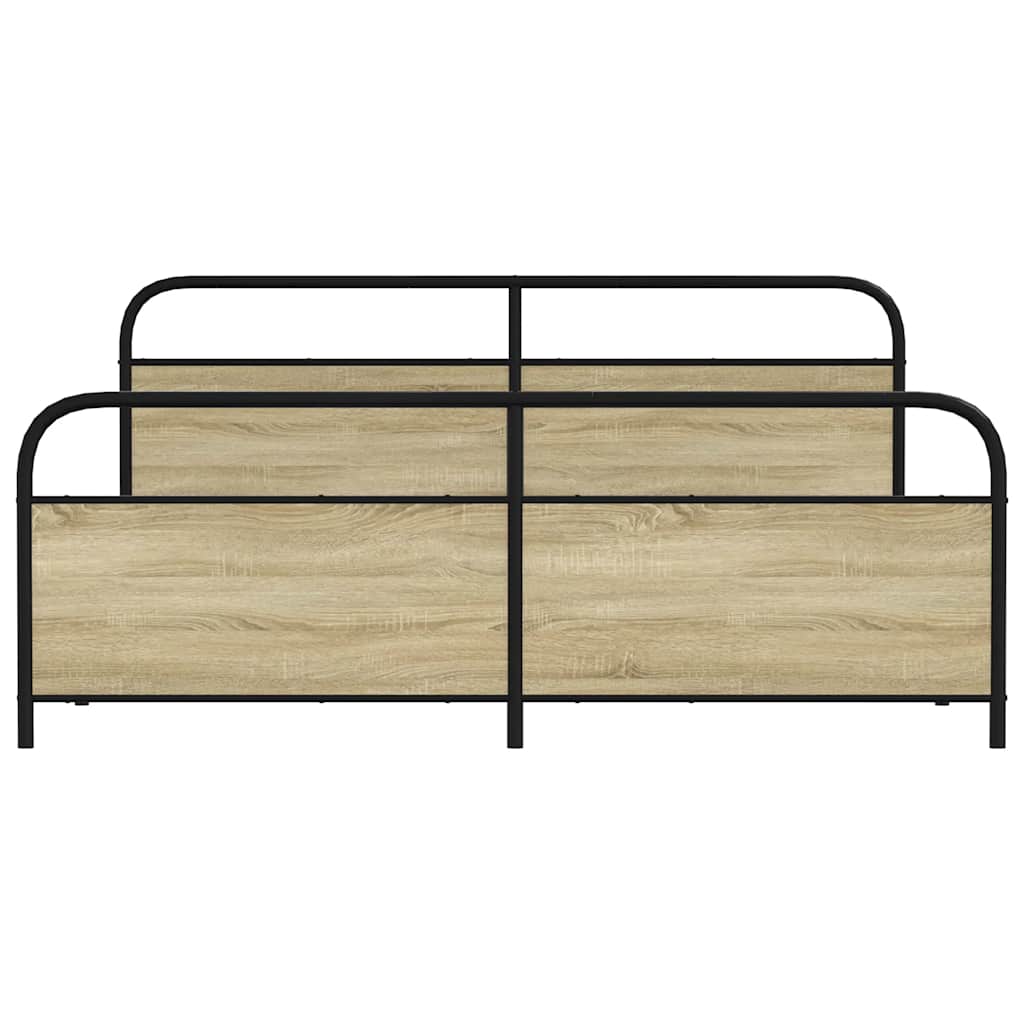 Bedframe zonder matras metaal sonoma eikenkleur 200x200 cm