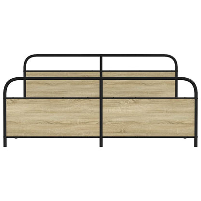 Bedframe zonder matras metaal sonoma eikenkleur 200x200 cm