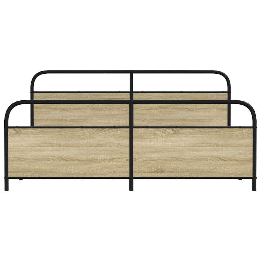 Bedframe zonder matras metaal sonoma eikenkleur 200x200 cm