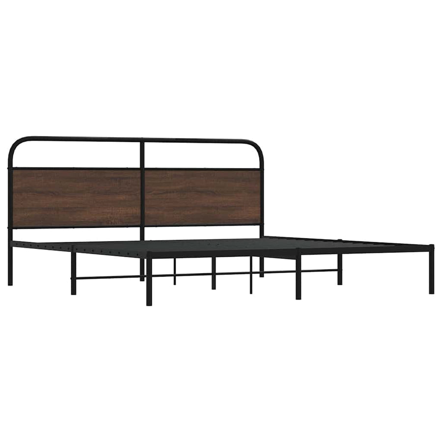 Bedframe zonder matras metaal bruin eikenkleur 180x200 cm