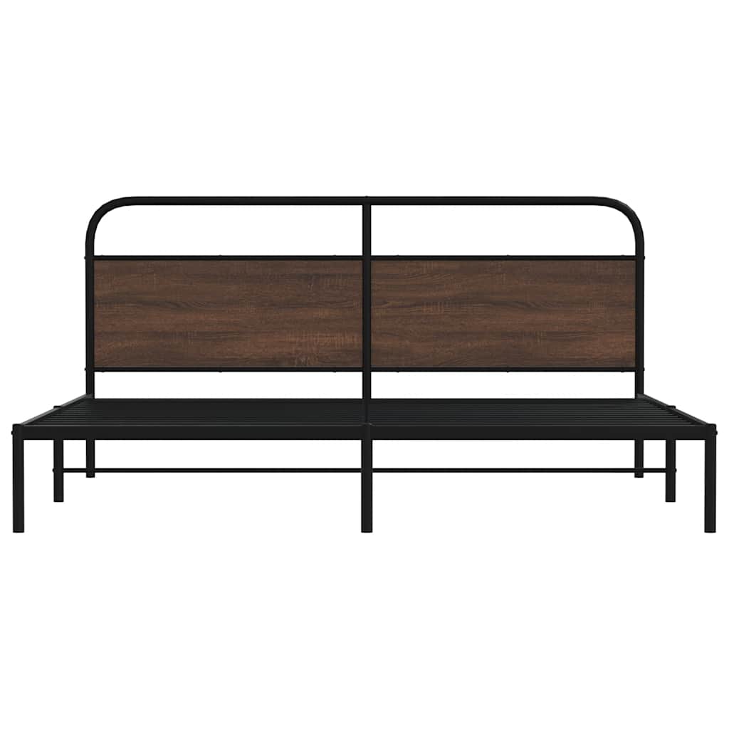 Bedframe zonder matras metaal bruin eikenkleur 180x200 cm