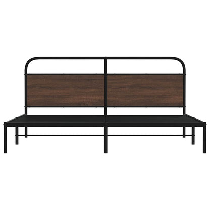 Bedframe zonder matras metaal bruin eikenkleur 180x200 cm