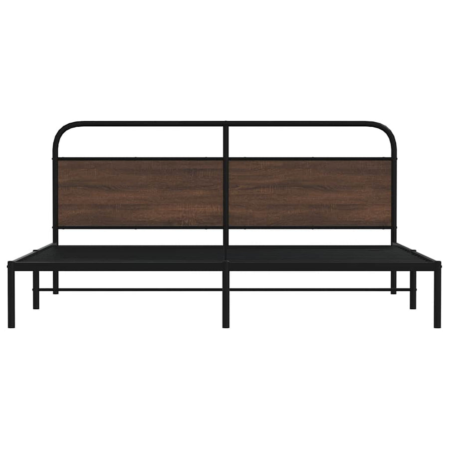 Bedframe zonder matras metaal bruin eikenkleur 180x200 cm