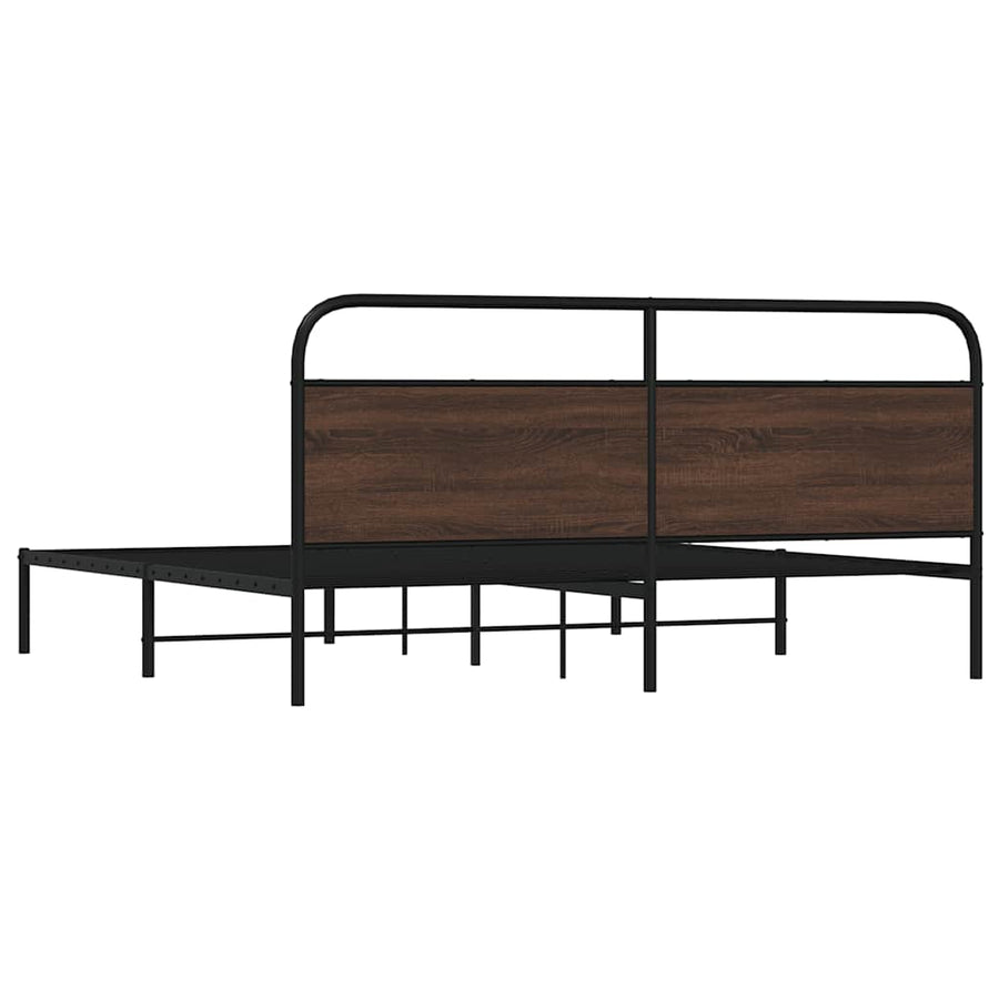 Bedframe zonder matras metaal bruin eikenkleur 180x200 cm