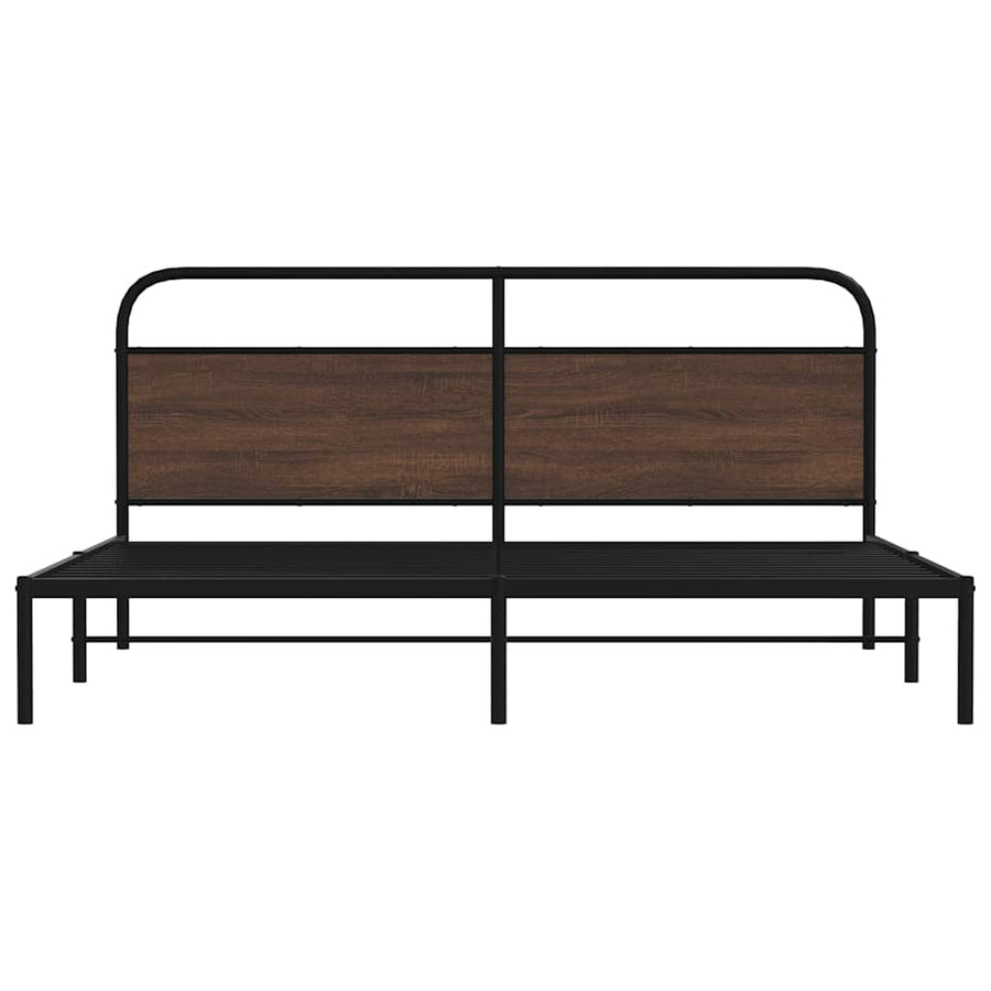 Bedframe zonder matras metaal bruin eikenkleur 183x213 cm