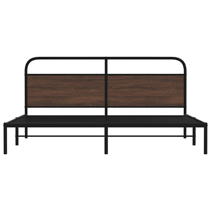 Bedframe zonder matras metaal bruin eikenkleur 193x203 cm