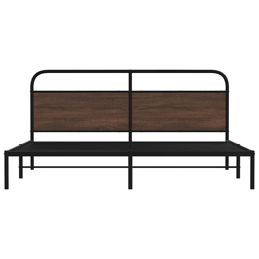 Bedframe zonder matras metaal bruin eikenkleurig 200x200 cm