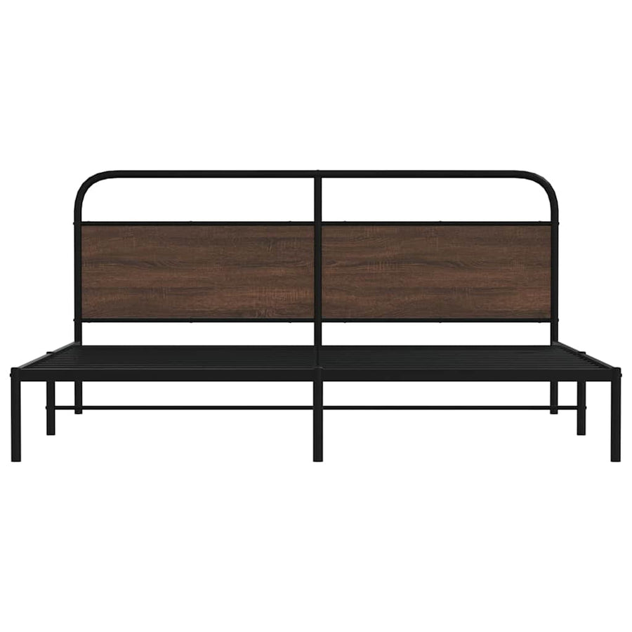 Bedframe zonder matras metaal bruin eikenkleurig 200x200 cm