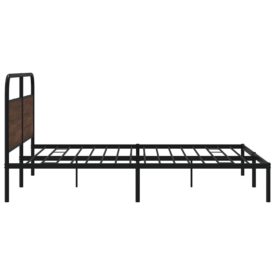 Bedframe zonder matras metaal bruin eikenkleurig 200x200 cm