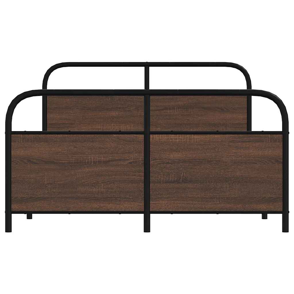 Bedframe zonder matras metaal bruin eikenkleurig 137x190 cm
