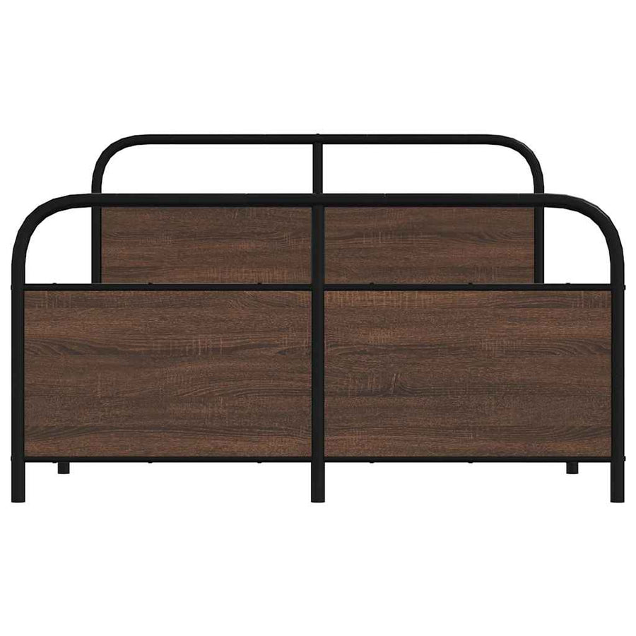 Bedframe zonder matras metaal bruin eikenkleurig 137x190 cm
