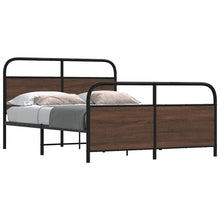 Bedframe zonder matras metaal bruin eikenkleurig 137x190 cm