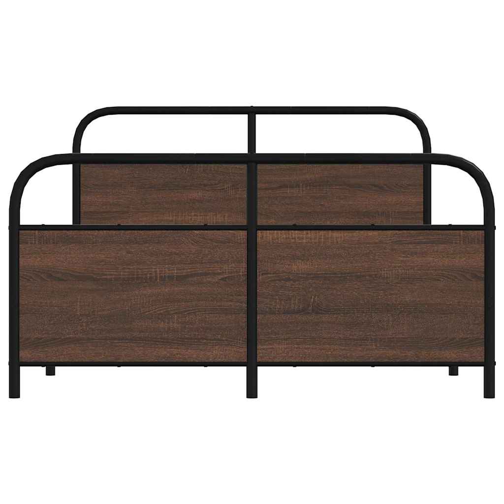 Bedframe zonder matras metaal bruin eikenkleurig 140x190 cm