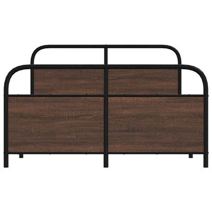 Bedframe zonder matras metaal bruin eikenkleurig 140x190 cm