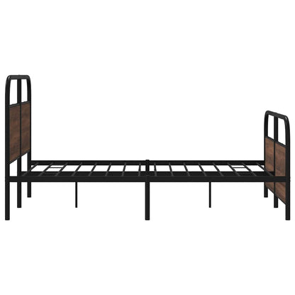 Bedframe zonder matras metaal bruin eikenkleurig 140x190 cm