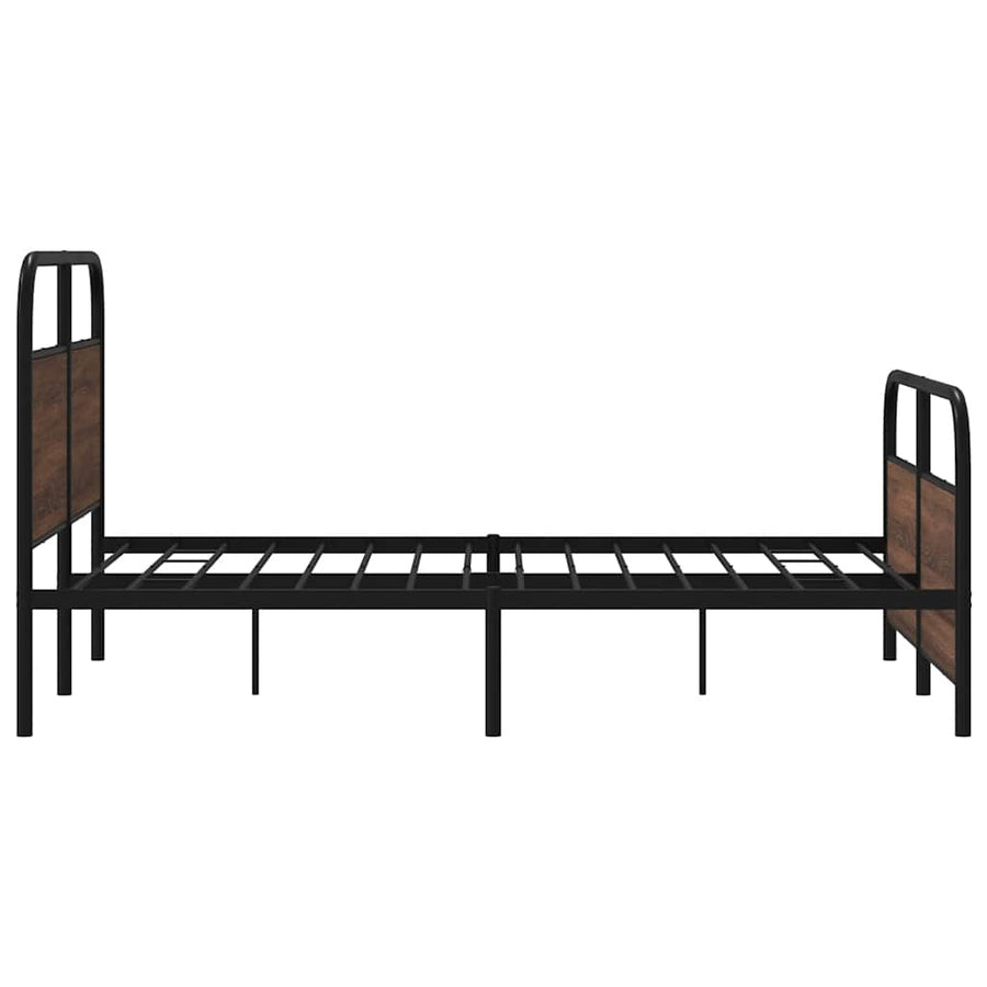 Bedframe zonder matras metaal bruin eikenkleurig 140x190 cm