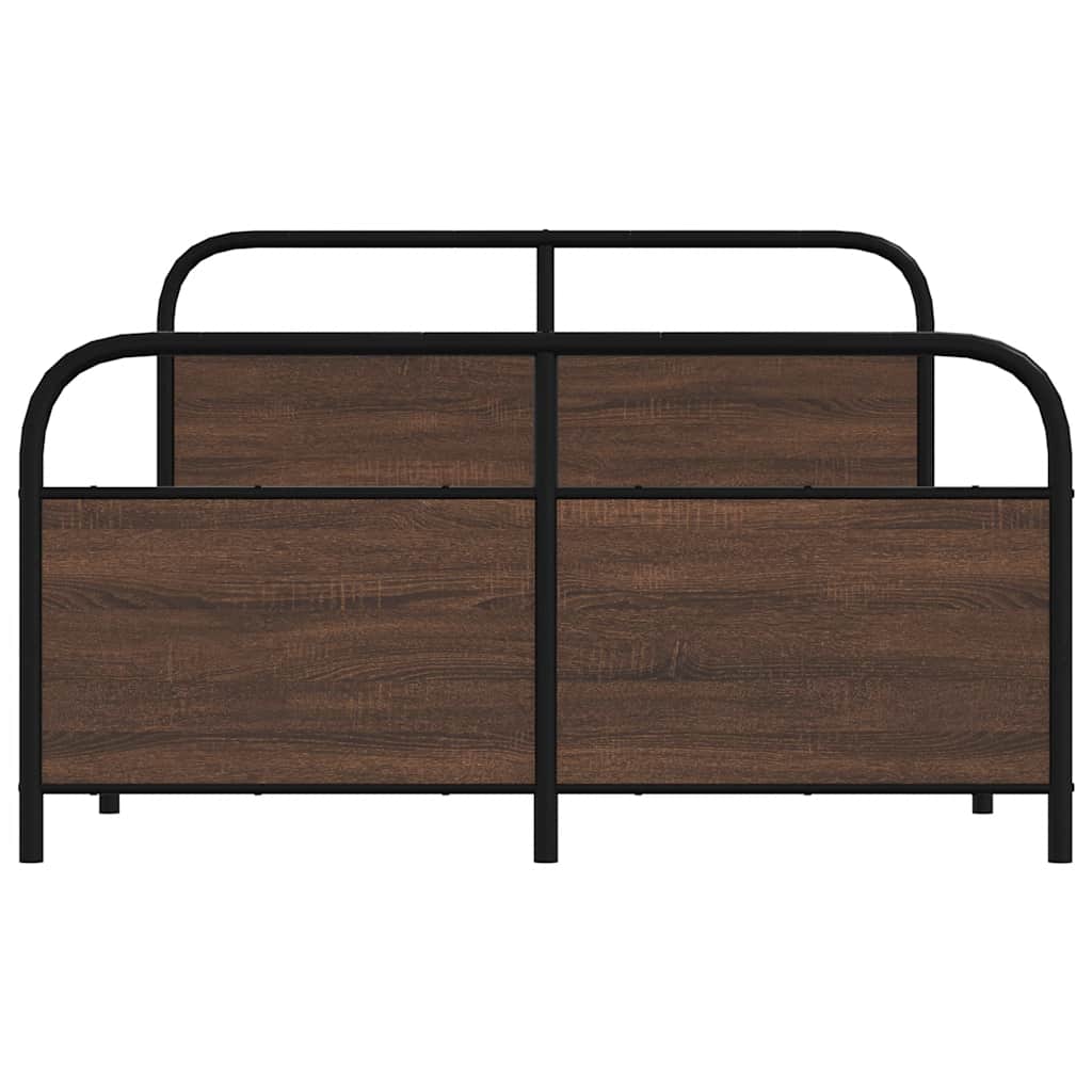 Bedframe zonder matras metaal bruin eikenkleurig 140x200 cm