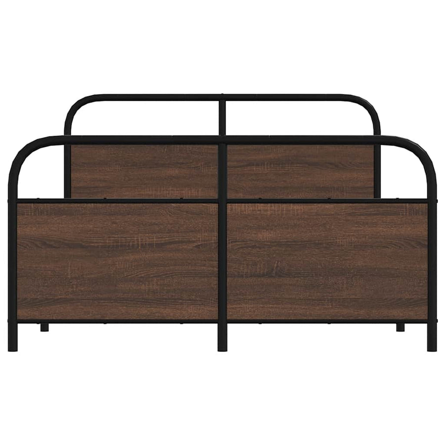 Bedframe zonder matras metaal bruin eikenkleurig 140x200 cm