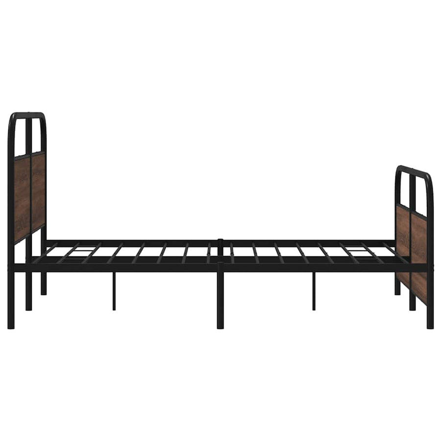 Bedframe zonder matras metaal bruin eikenkleurig 140x200 cm