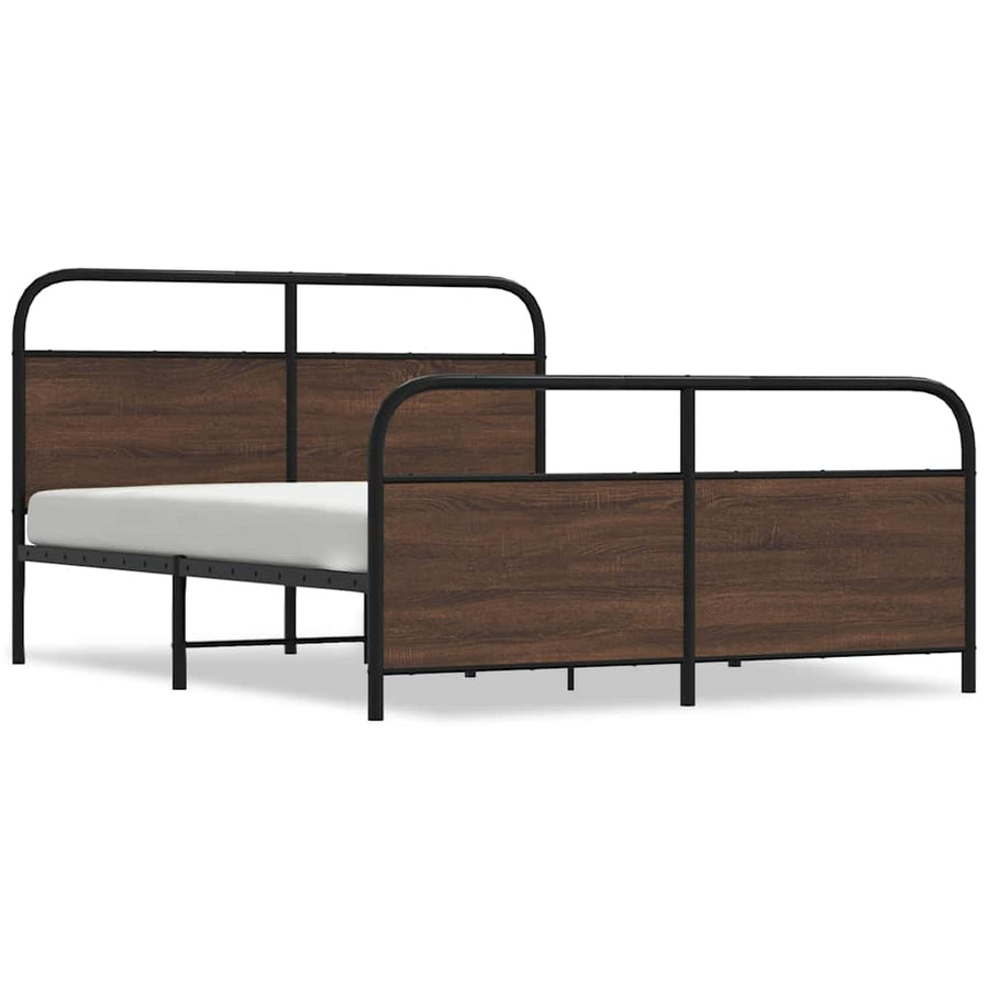 Bedframe zonder matras metaal bruin eikenkleurig 150x200 cm
