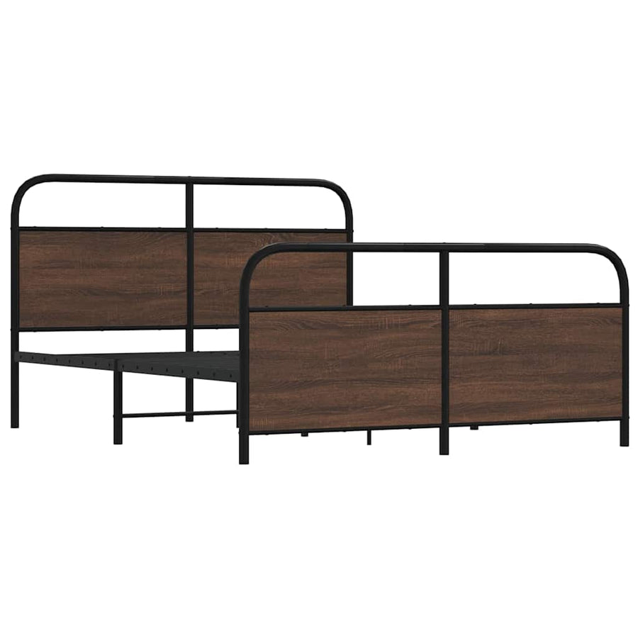 Bedframe zonder matras metaal bruin eikenkleurig 150x200 cm