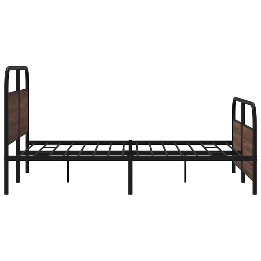 Bedframe zonder matras metaal bruin eikenkleurig 150x200 cm