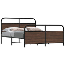 Bedframe zonder matras metaal bruin eikenkleurig 150x200 cm
