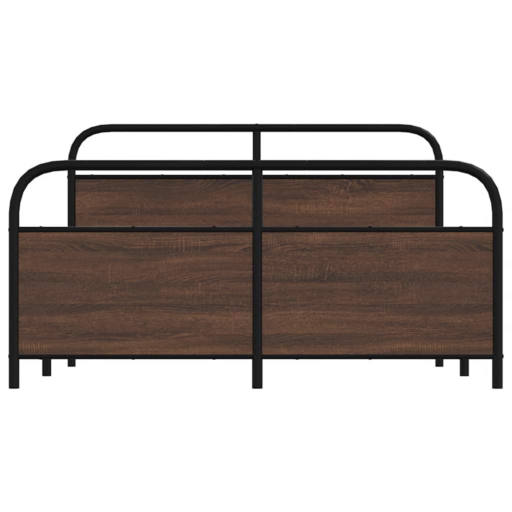 Bedframe zonder matras metaal bruin eikenkleurig 160x200 cm