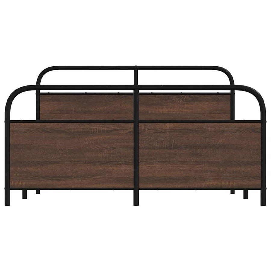 Bedframe zonder matras metaal bruin eikenkleurig 160x200 cm