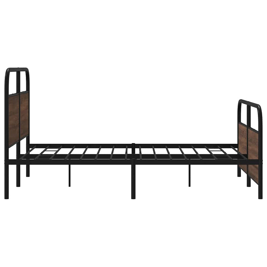 Bedframe zonder matras metaal bruin eikenkleurig 160x200 cm