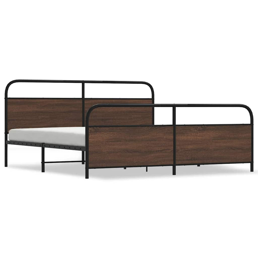 Bedframe zonder matras metaal bruin eikenkleur 180x200 cm