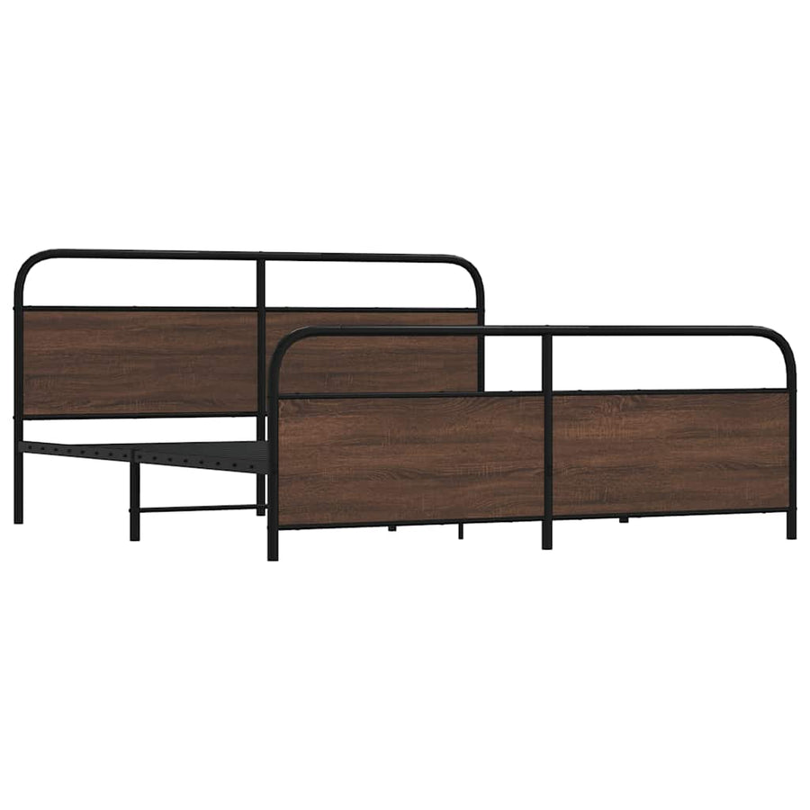 Bedframe zonder matras metaal bruin eikenkleur 180x200 cm