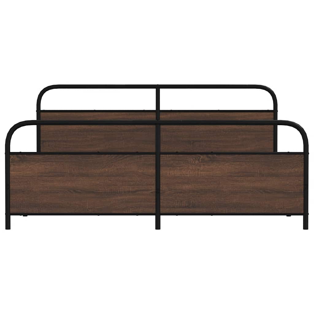 Bedframe zonder matras metaal bruin eikenkleur 180x200 cm