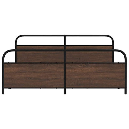 Bedframe zonder matras metaal bruin eikenkleur 180x200 cm