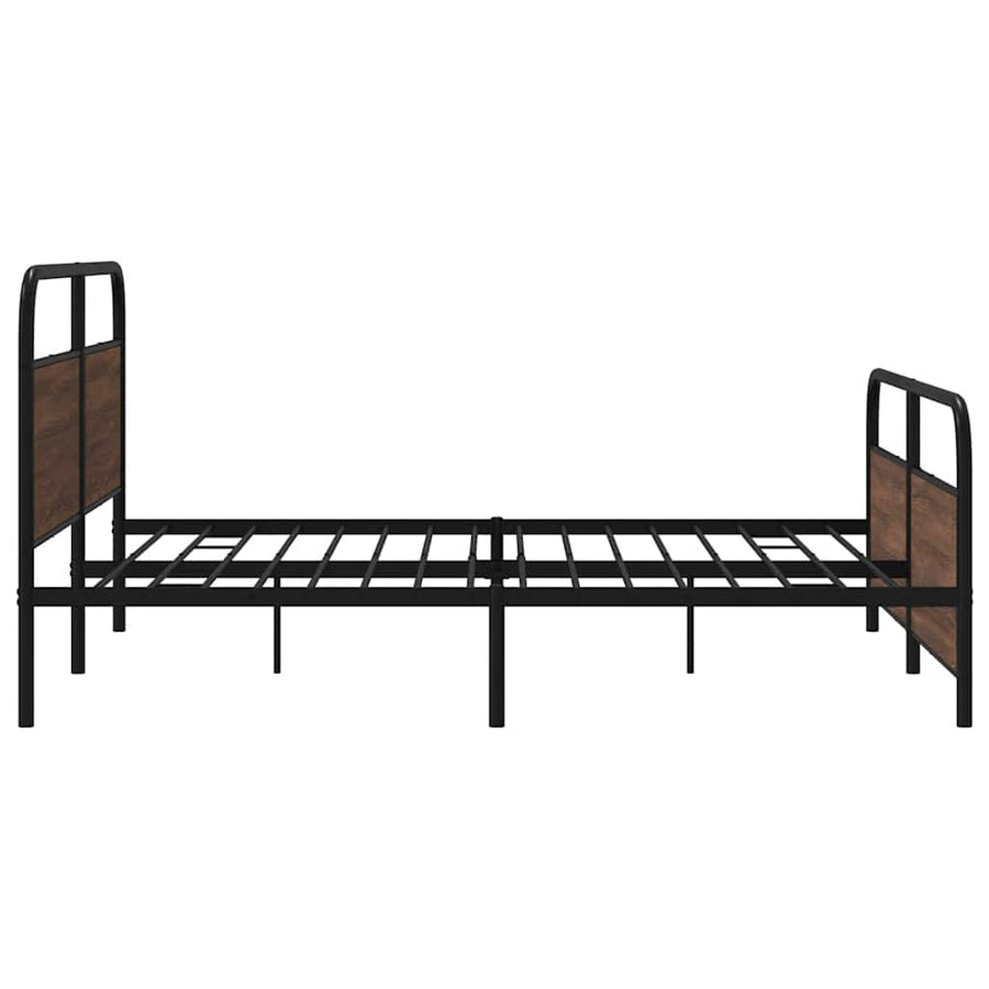 Bedframe zonder matras metaal bruin eikenkleur 180x200 cm