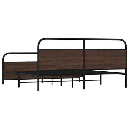 Bedframe zonder matras metaal bruin eikenkleur 180x200 cm