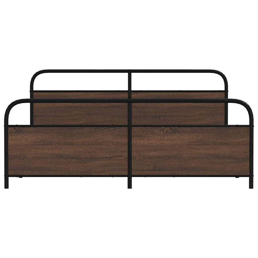 Bedframe zonder matras metaal bruin eikenkleur 183x213 cm