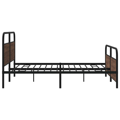 Bedframe zonder matras metaal bruin eikenkleur 183x213 cm