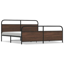 Bedframe zonder matras metaal bruin eikenkleur 193x203 cm