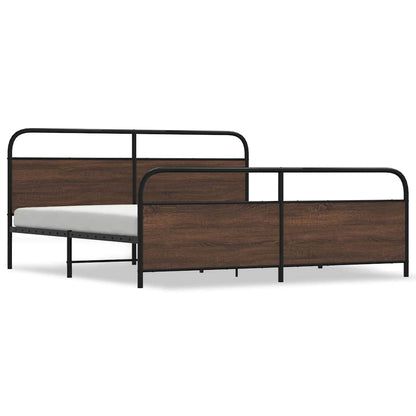 Bedframe zonder matras metaal bruin eikenkleurig 200x200 cm