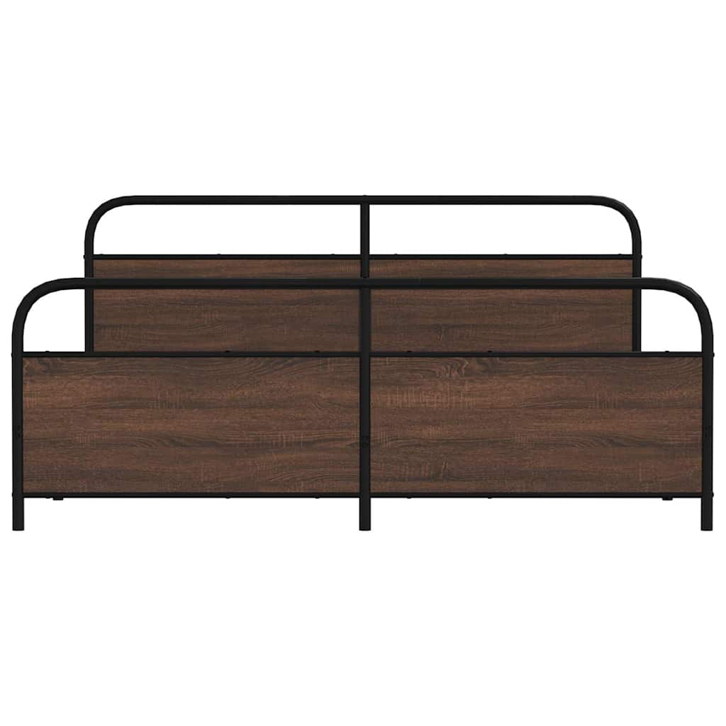 Bedframe zonder matras metaal bruin eikenkleurig 200x200 cm