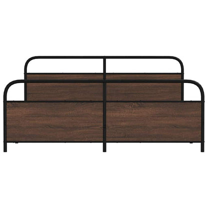 Bedframe zonder matras metaal bruin eikenkleurig 200x200 cm