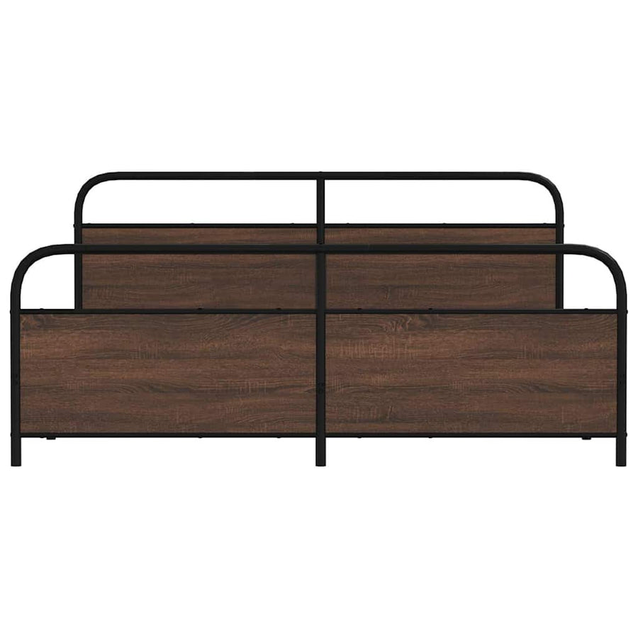 Bedframe zonder matras metaal bruin eikenkleurig 200x200 cm