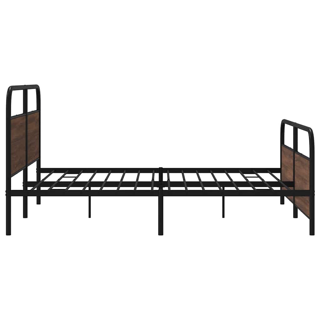 Bedframe zonder matras metaal bruin eikenkleurig 200x200 cm