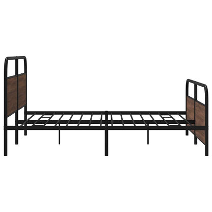 Bedframe zonder matras metaal bruin eikenkleurig 200x200 cm