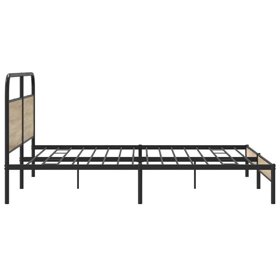 Bedframe zonder matras metaal gerookt eikenkleurig 180x200 cm