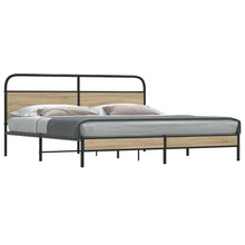 Bedframe zonder matras metaal gerookt eikenkleurig 183x213 cm