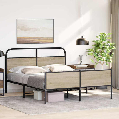 Bedframe zonder matras metaal gerookt eikenkleurig 180x200 cm