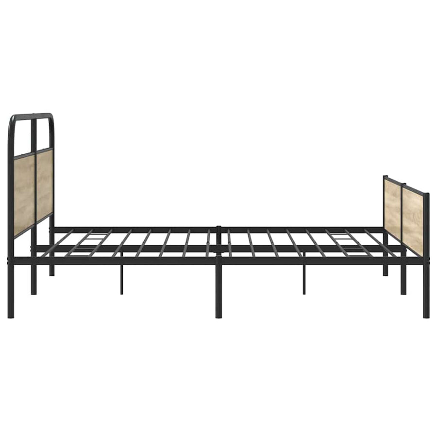 Bedframe zonder matras metaal gerookt eikenkleurig 183x213 cm