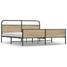 Bedframe zonder matras metaal gerookt eikenkleurig 200x200 cm